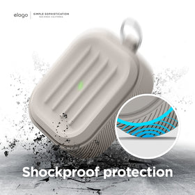 elago Armor Case for AirPods 3rd Gen, wireless charging access with case on