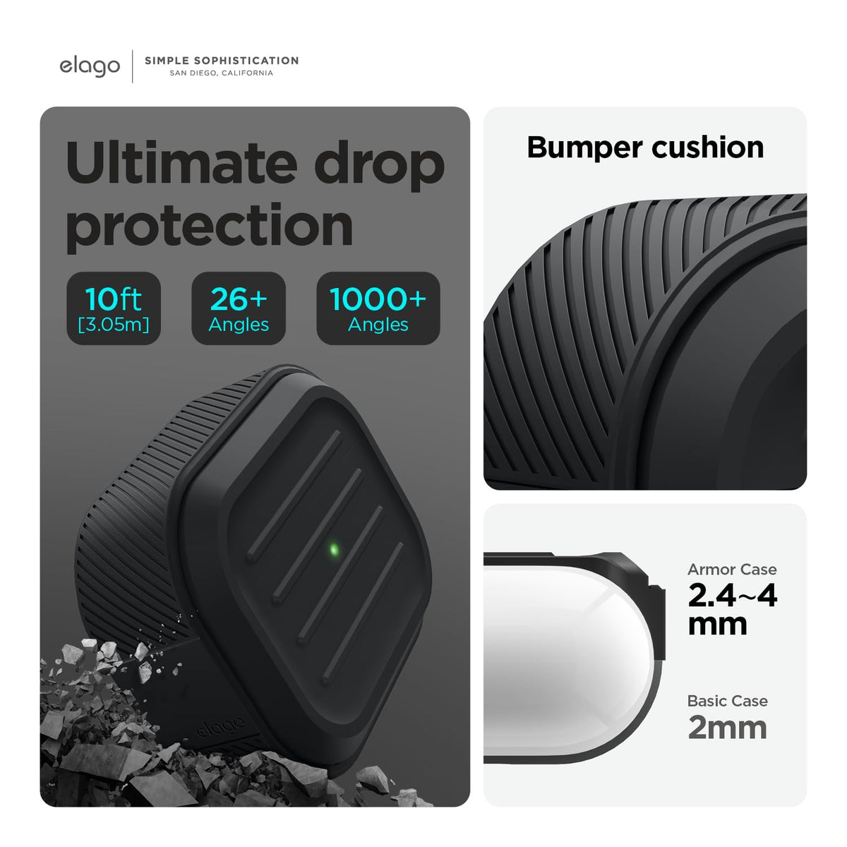 elago Armor Case lid hinge detail revealing precise cutouts and smooth opening