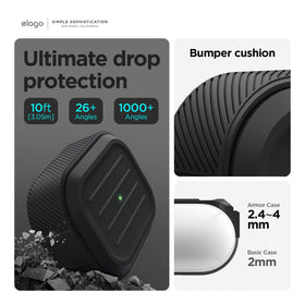 elago Armor Case lid hinge detail revealing precise cutouts and smooth opening