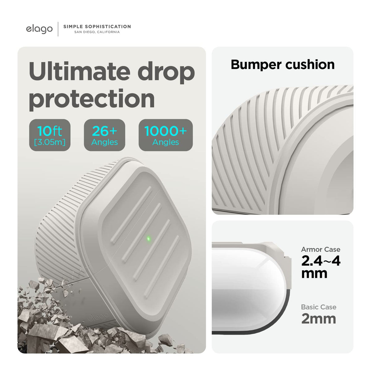 elago armor case reinforced corner close-up demonstrating shock resistance benefit