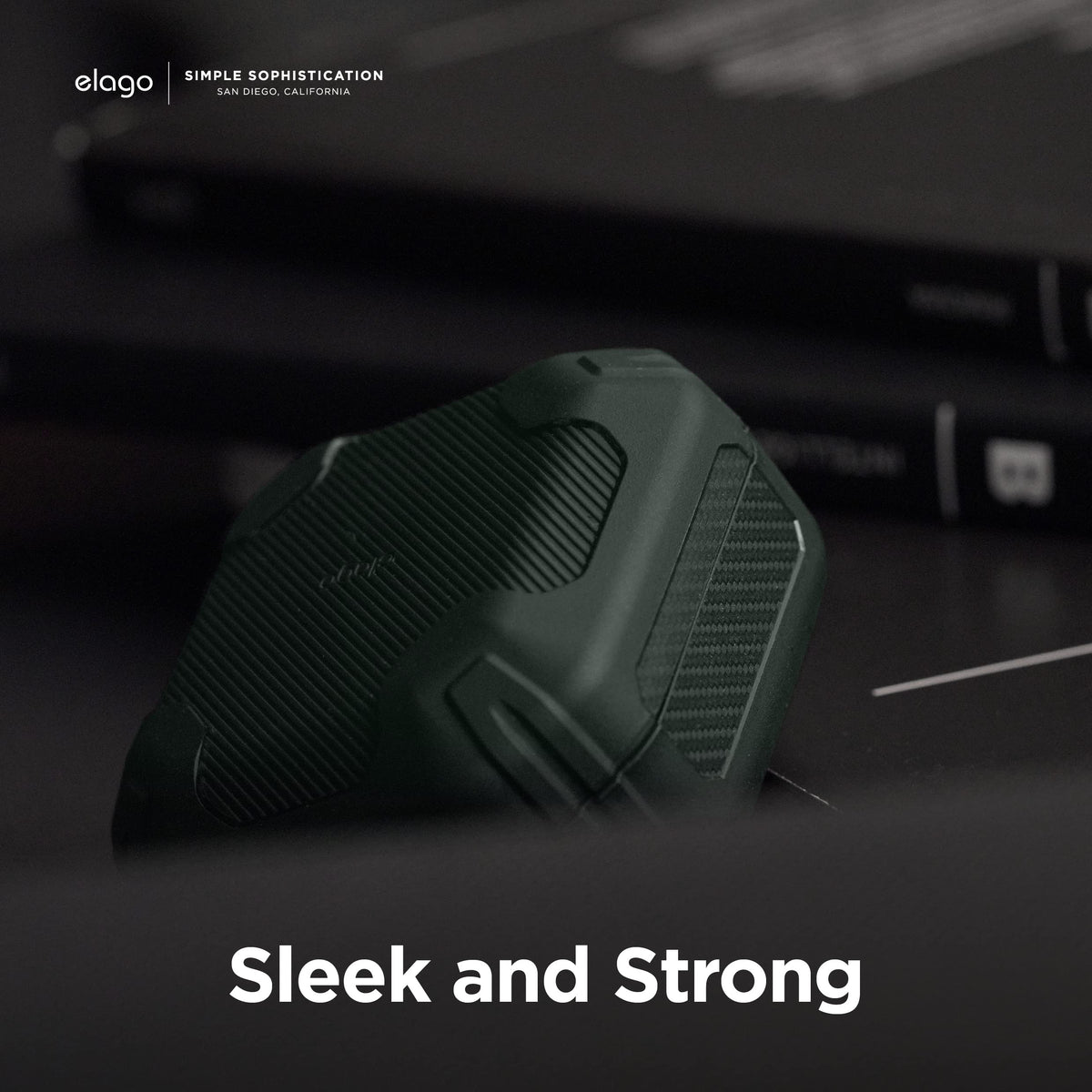 elago next to Galaxy Buds showing exact model fit and alignment