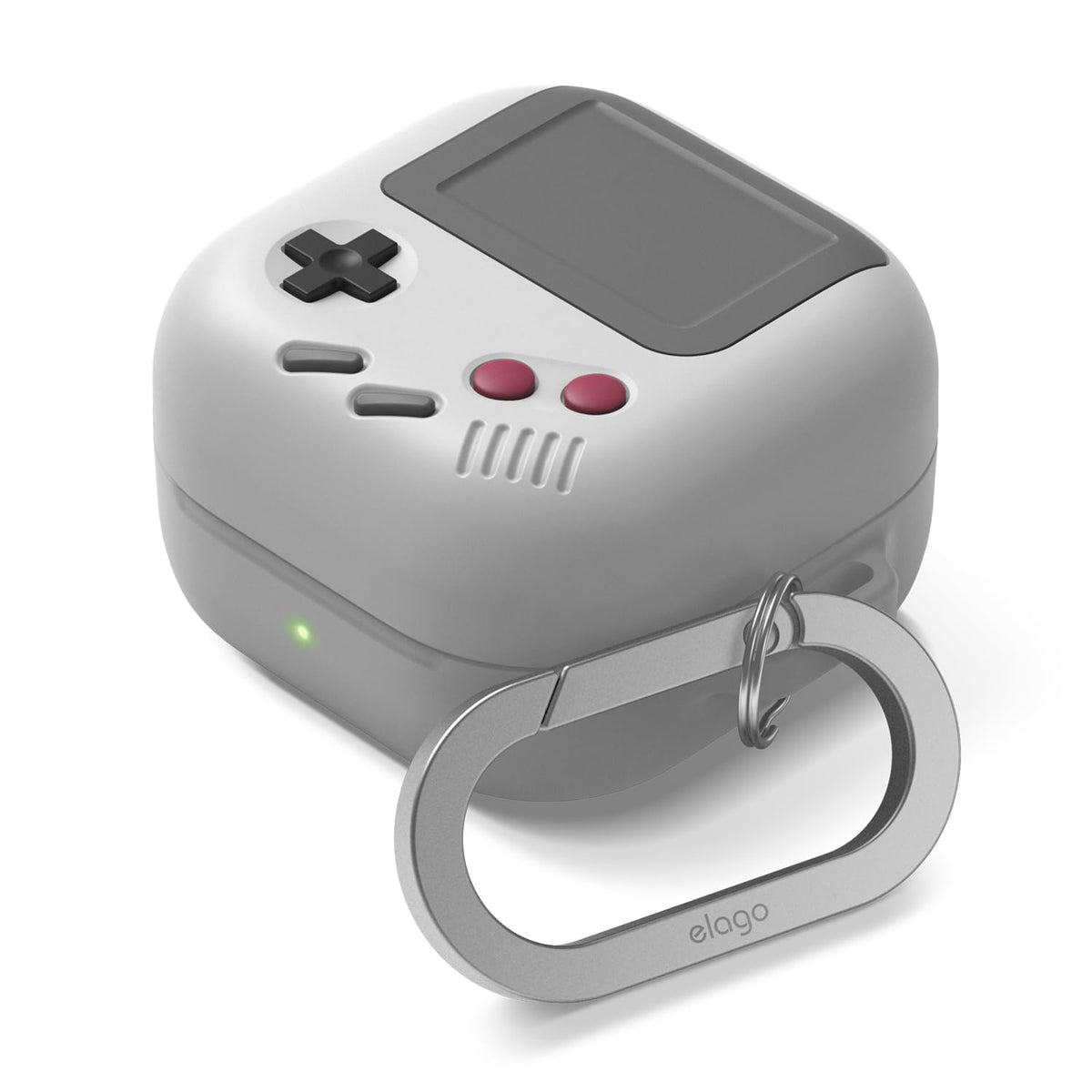 elago AW5 Classic Game Console cover protects Galaxy Buds 4 Pro with nostalgic flair.