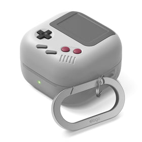 elago AW5 Classic Game Console cover protects Galaxy Buds 4 Pro with nostalgic flair.