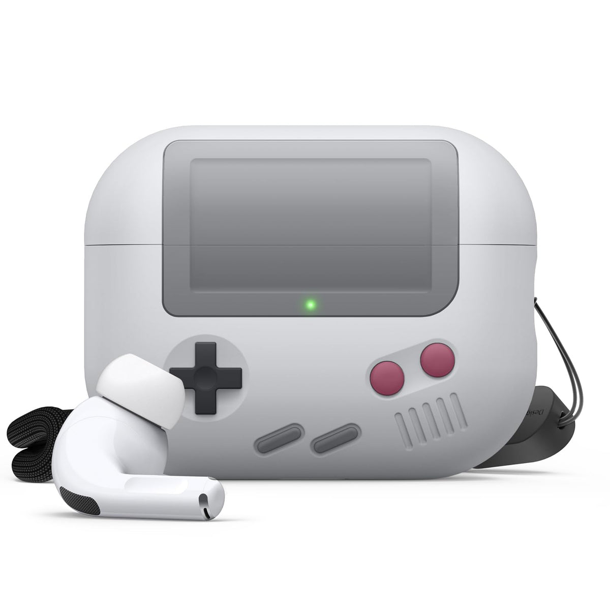 elago AW5 front view light grey showing retro console styling and protective fit