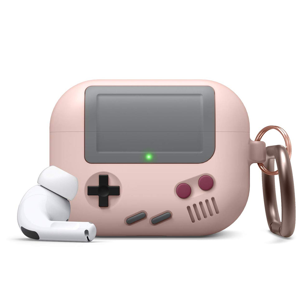 elago AW5 front view in sand pink showing retro game console design and protective fit