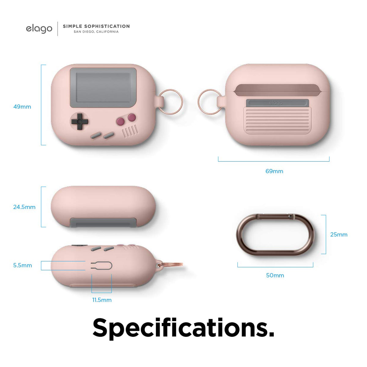 elago AW5 open to show anti-slip liner inside lid for secure AirPods Pro fit