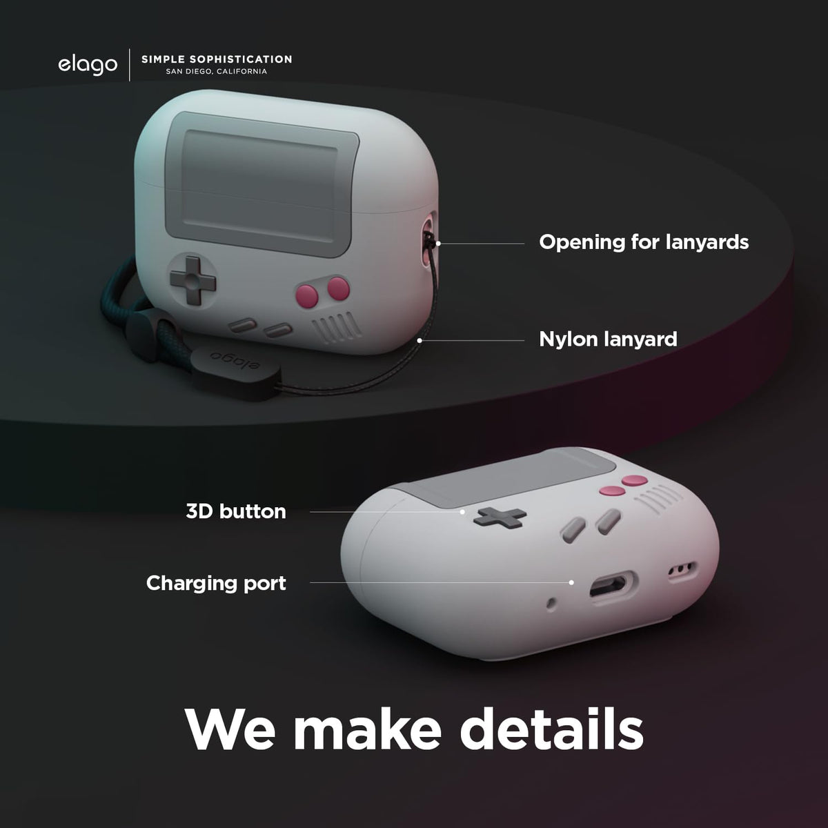 elago AW5 open with AirPods Pro 2 inside showing secure fit and access