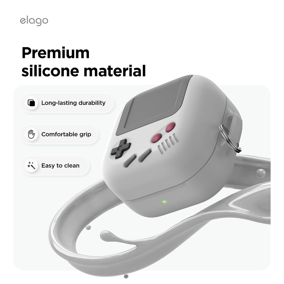 elago AW5 Wireless charging cutouts keep the light visible while charging.