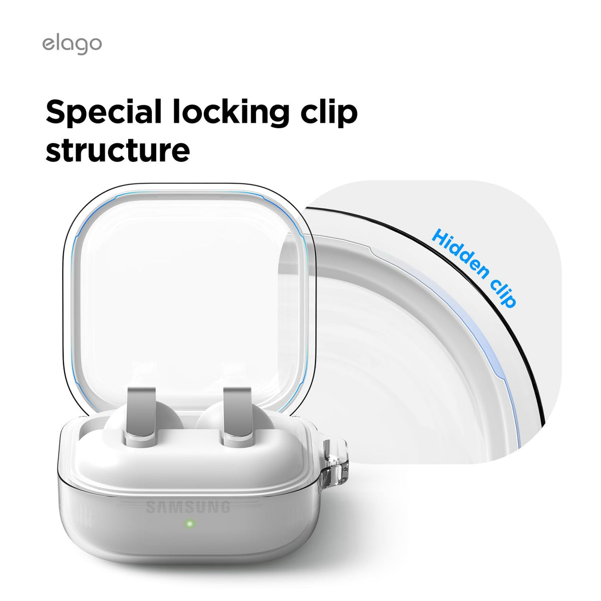 Elago Buds 4 Pro case offers shock-absorbent TPU protection during drops.