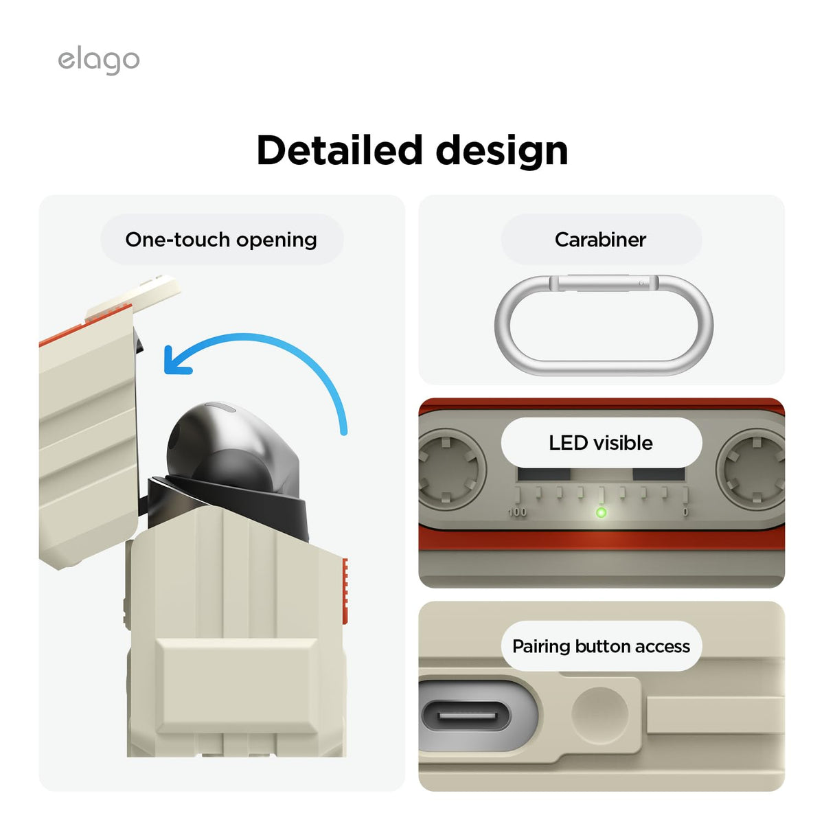 elago carabiner attachment enables secure clipping to bags or belts