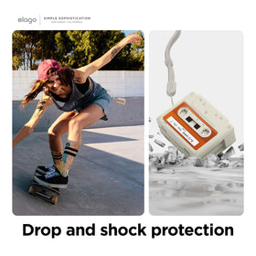elago cassette case held in hand showing scale and pocket-friendly benefit