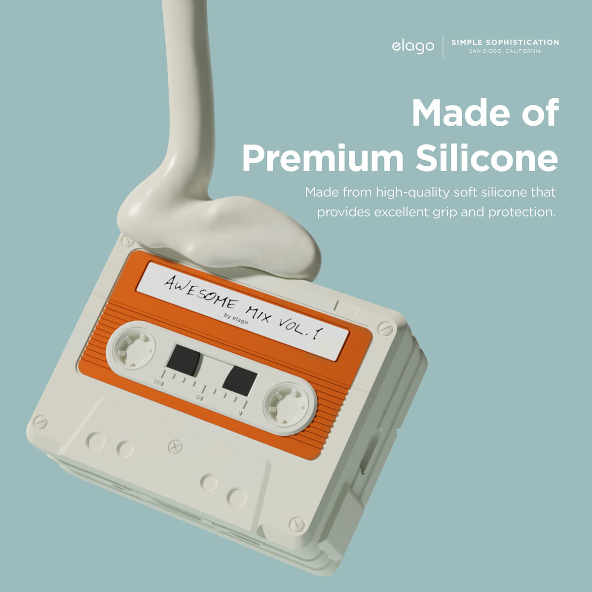 elago cassette case on wireless charger demonstrating charging compatibility