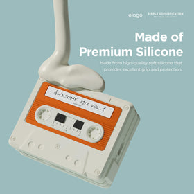 elago cassette case on wireless charger demonstrating charging compatibility