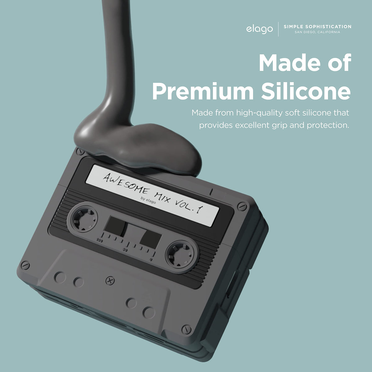 elago cassette open showing charging port access for easy charging