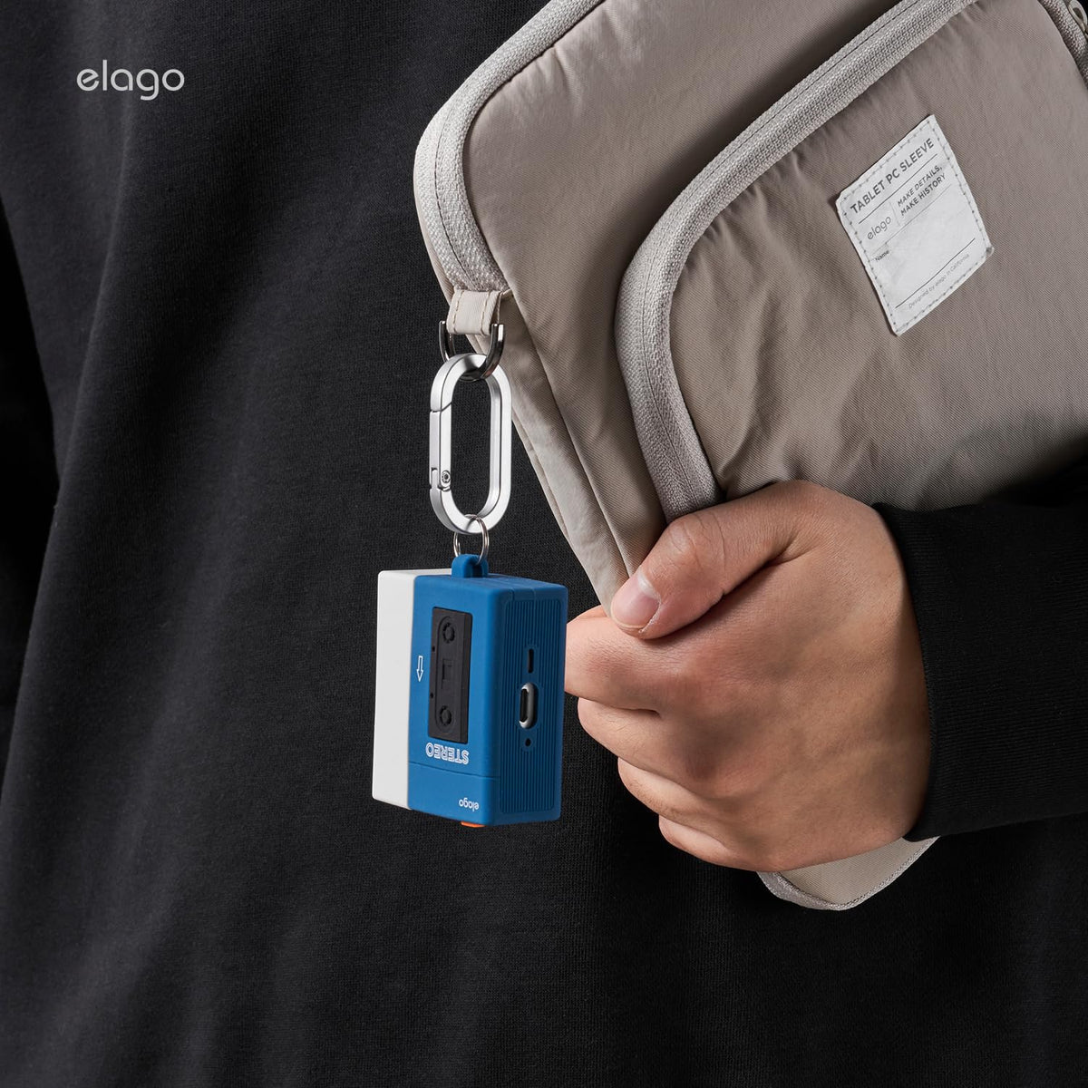 elago cassette size comparison with keys illustrating compactness