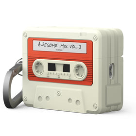 elago cassette tape case for AirPods Pro 3 — front view with retro style and precise fit.