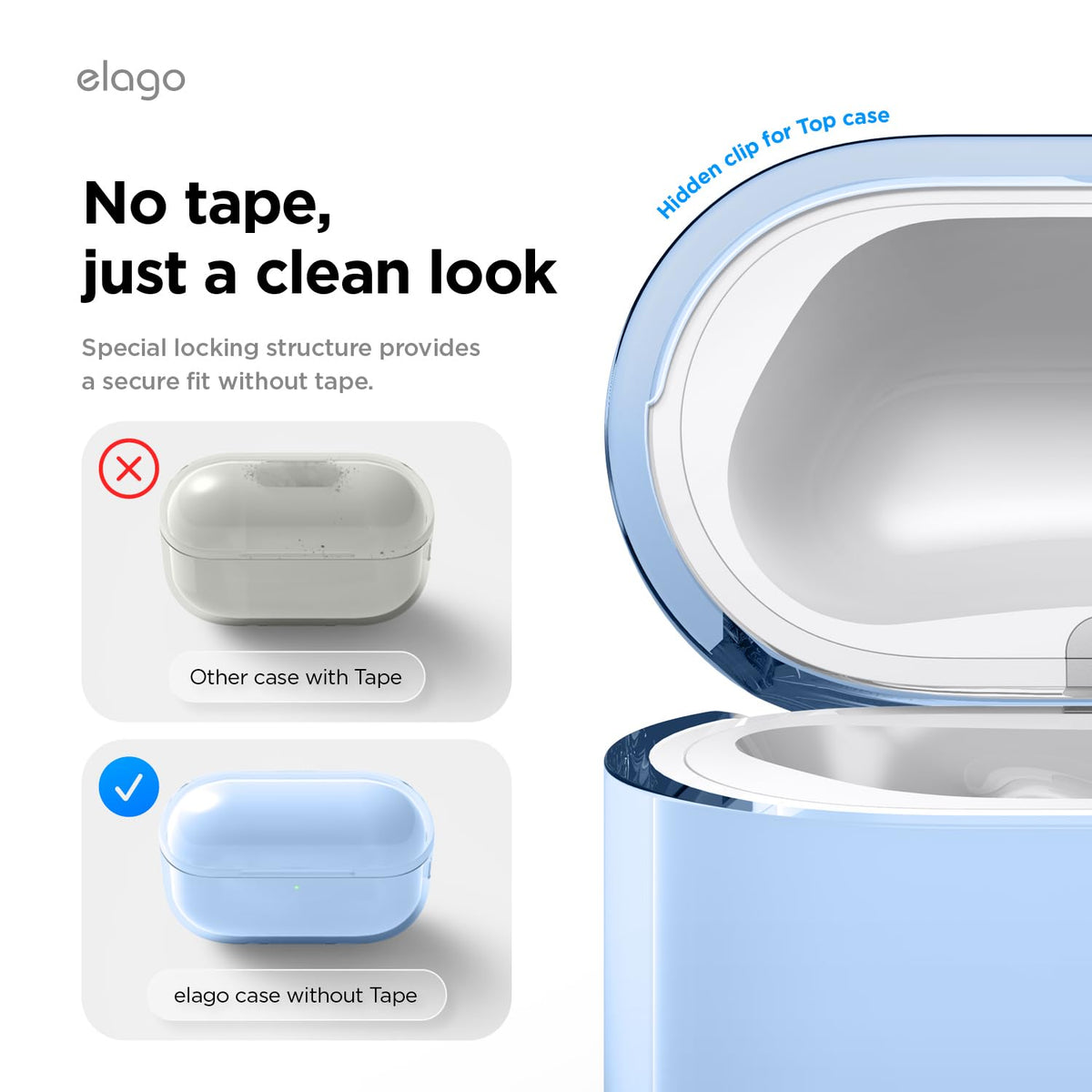 Elago clear case for AirPods Pro 3, soft TPU and drop protection.