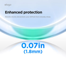 Elago clear case for AirPods Pro 3, aqua blue with lanyard attached.