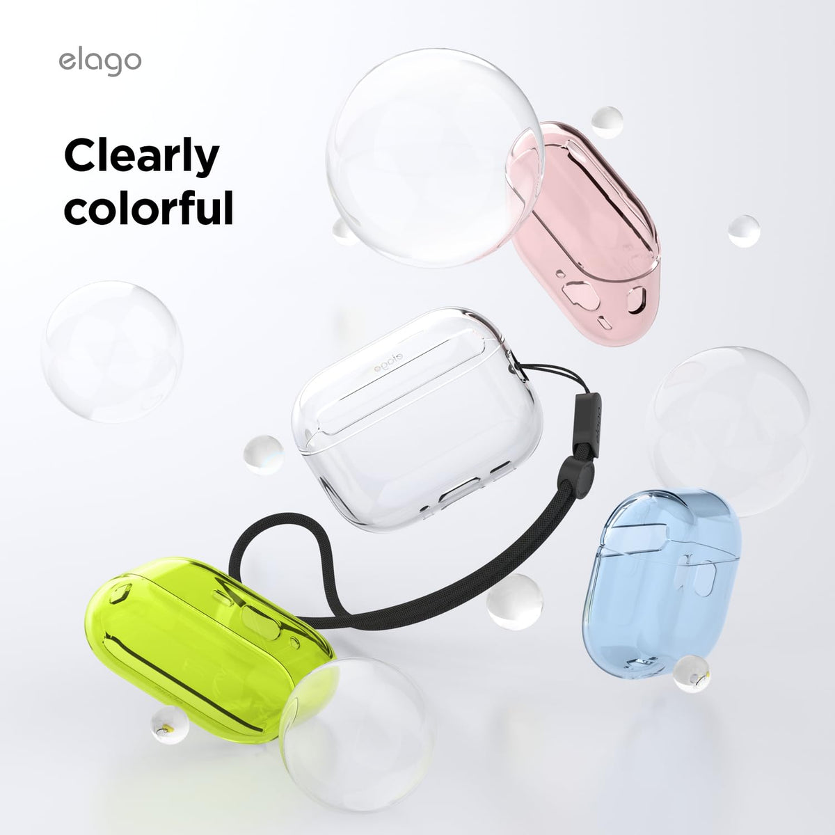 Elago AirPods Pro 3 neon-yellow back view highlights clarity and reduced yellowing