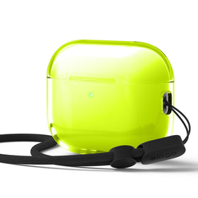 Elago AirPods Pro 3 neon-yellow clear case front view with full protection