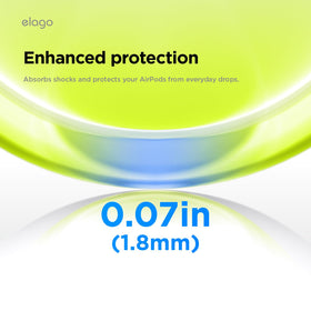 Elago AirPods Pro 3 neon-yellow case with lanyard attached for hands-free use