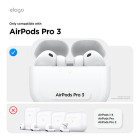 elago AirPods Pro 3 case, side profile, reduced yellowing over time