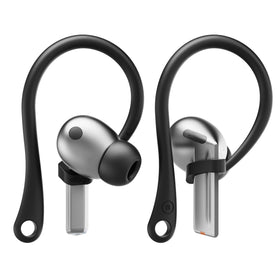 elago ear hooks front view showing sleek black finish and snug design benefit secure fit