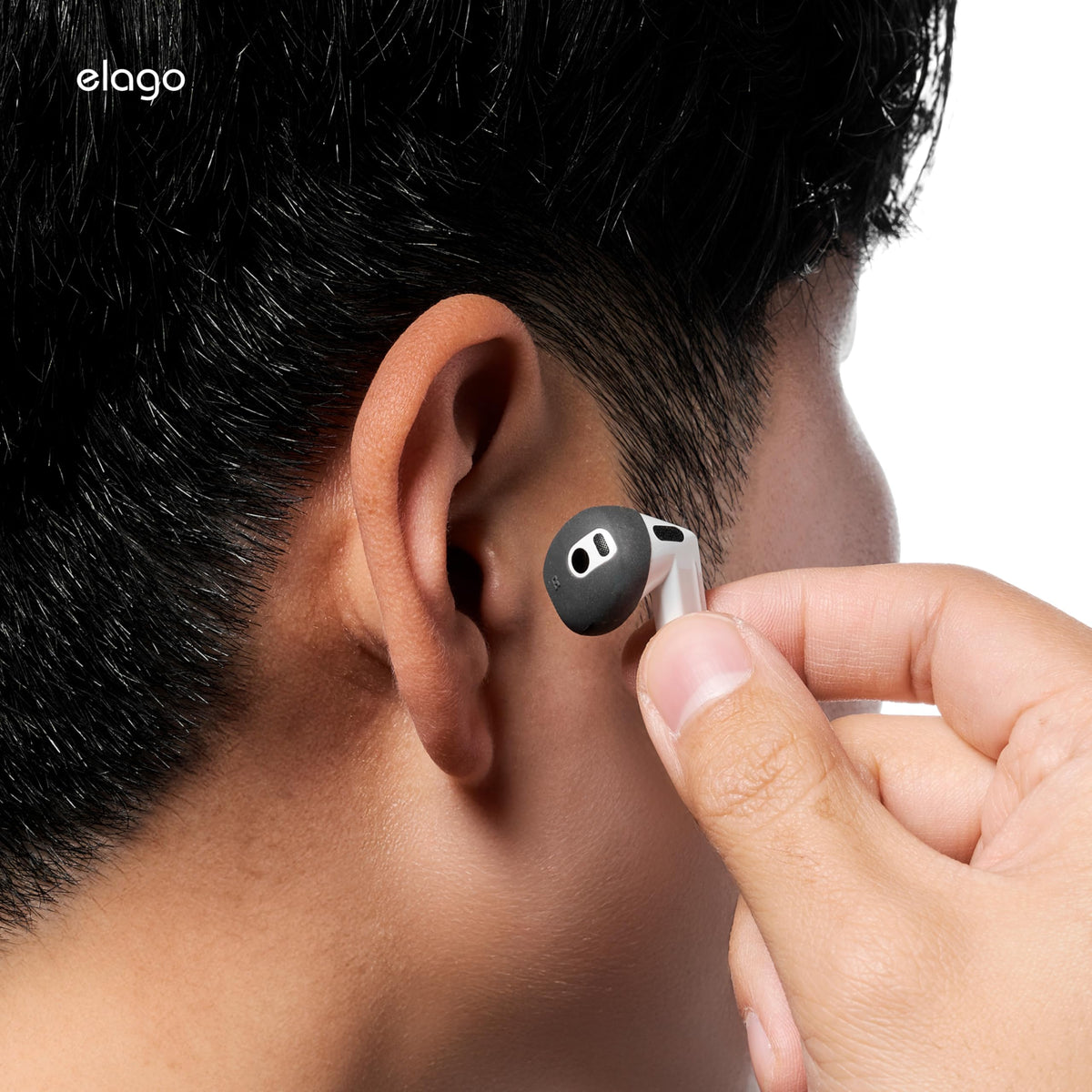Elago Buds 3 ear tips cover installation guide visual.