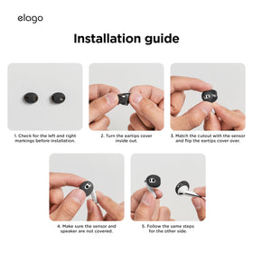 Close-up of silicone texture on Elago ear tips cover for Buds 3.