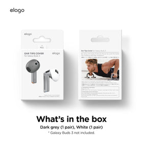 Elago Buds 3 ear tips cover ideal for workouts with secure grip.