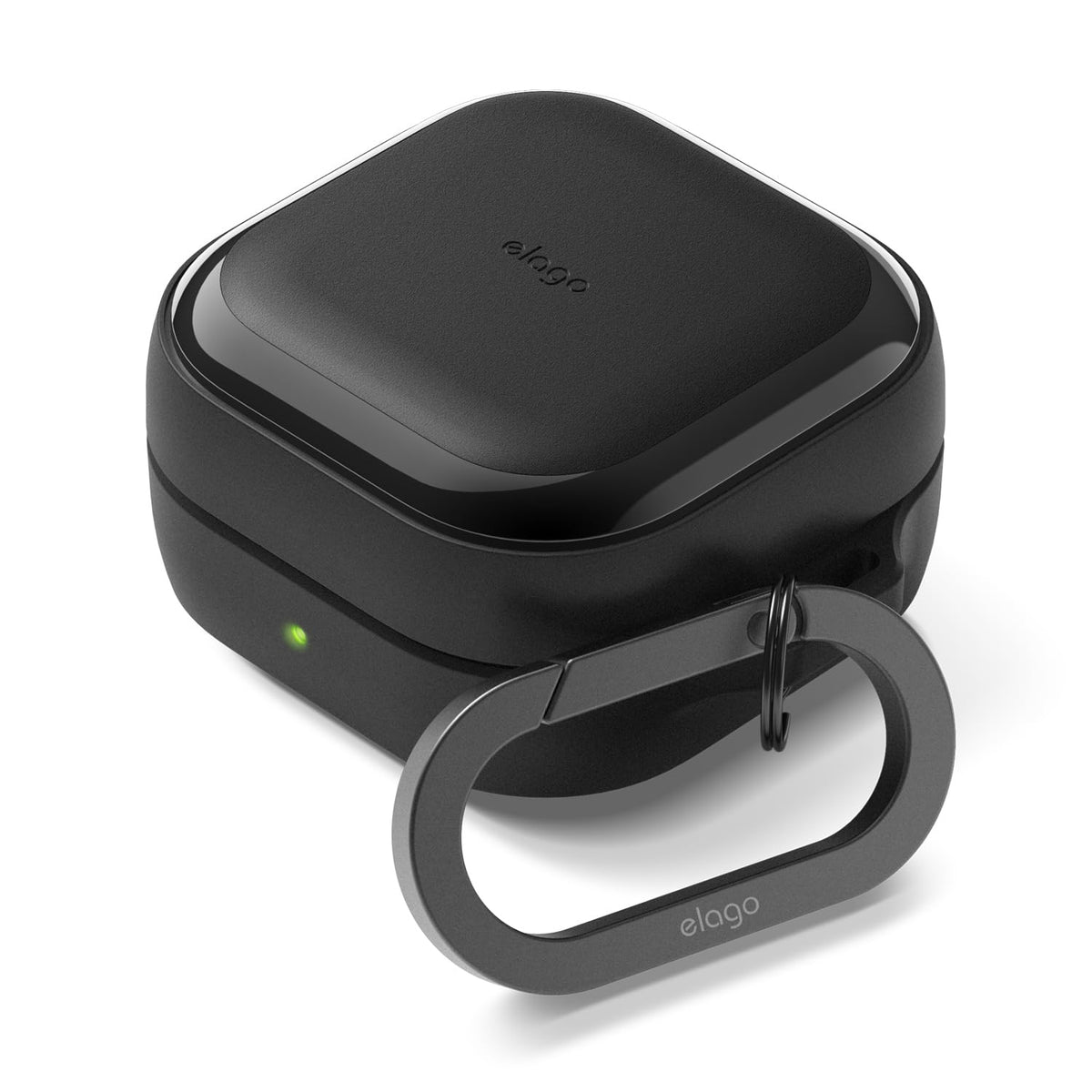 Elago Galaxy Buds 4 Pro case with carabiner for secure on-the-go protection.