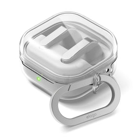 Elago Galaxy Buds 4 Pro case with carabiner provides secure attachable protection.