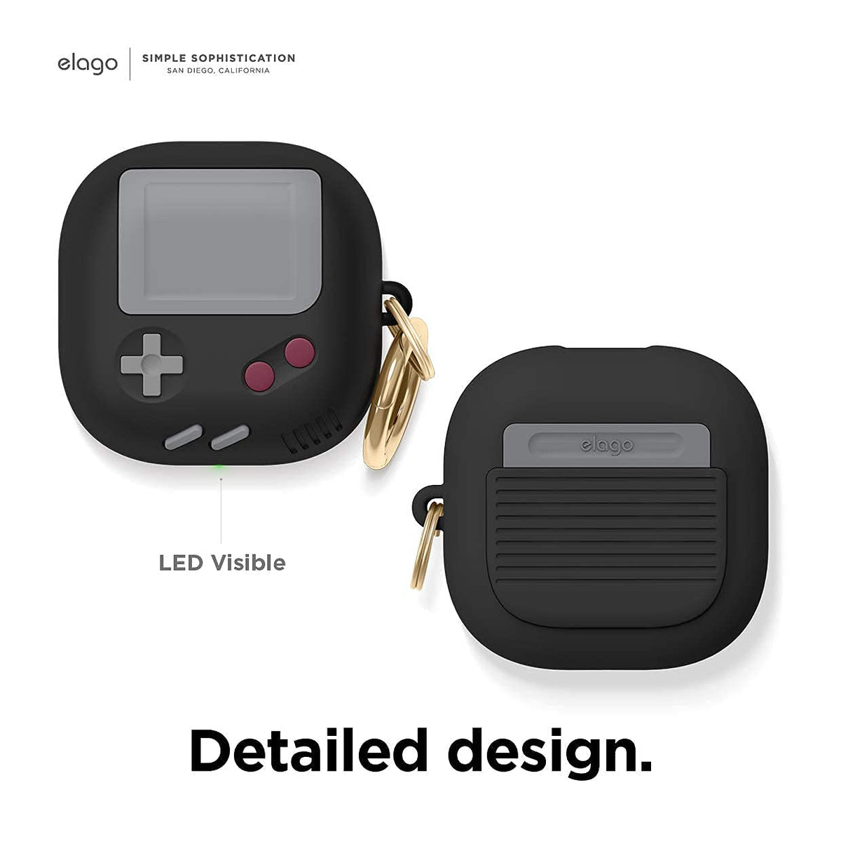 elago GB5 open showing hinge and charging port access advantage