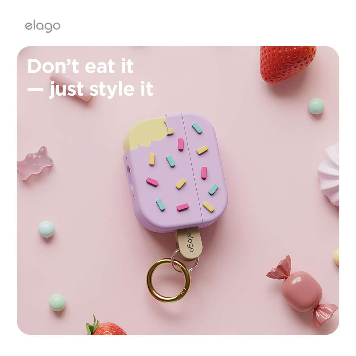 elago Ice Cream Case open lid detail showing precise cutouts and easy access to charging port