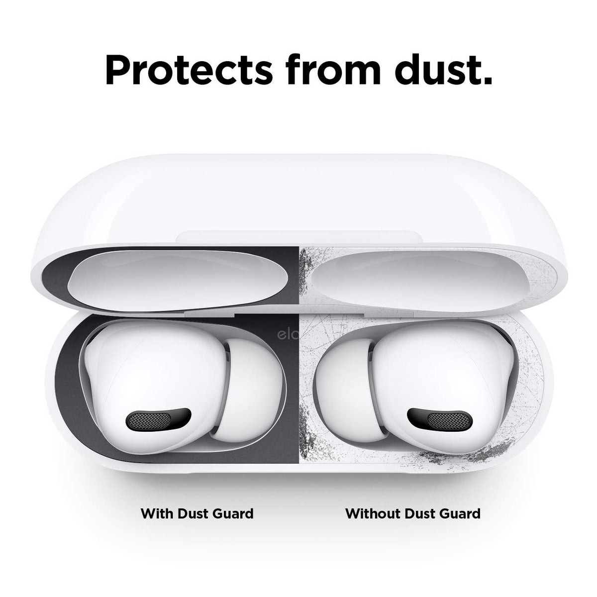 elago angled view of Dust Guard in case demonstrating preserved fit