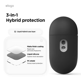 Elago Liquid Hybrid AirPods Pro 3 back view highlighting corner protection