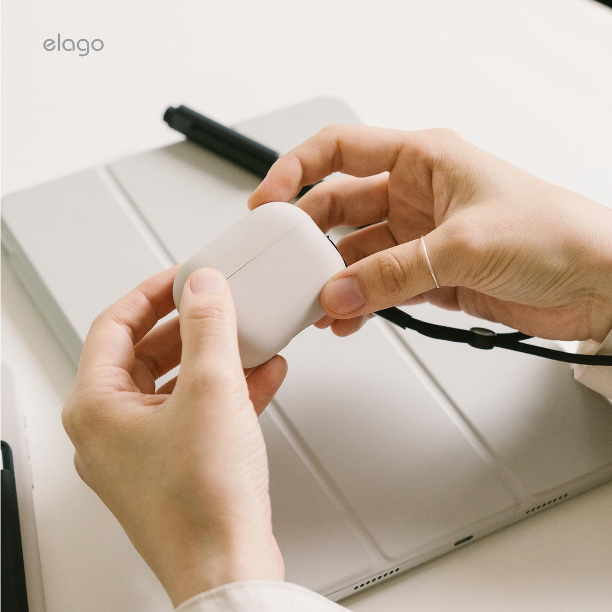 Elago Liquid Hybrid AirPods Pro 3 wireless charging compatible with the case on