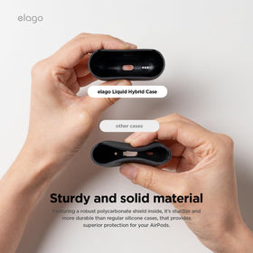 Elago Liquid Hybrid AirPods 4, wireless-charging view, supports charging