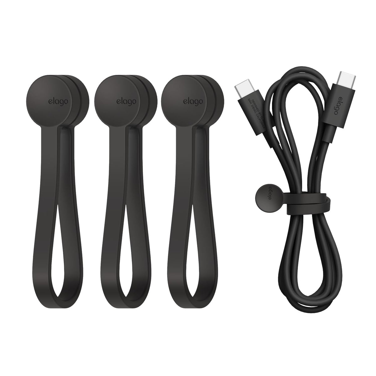elago magnetic cable ties pack 3 in black for clutter-free cables