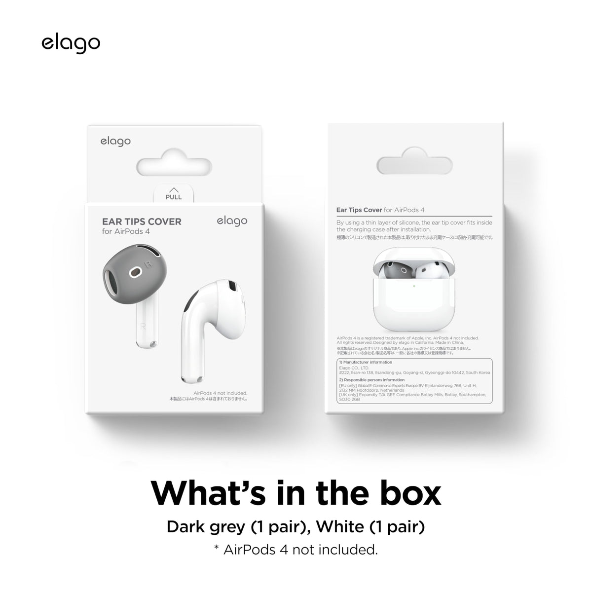 elago packaging shows dark grey and white color options