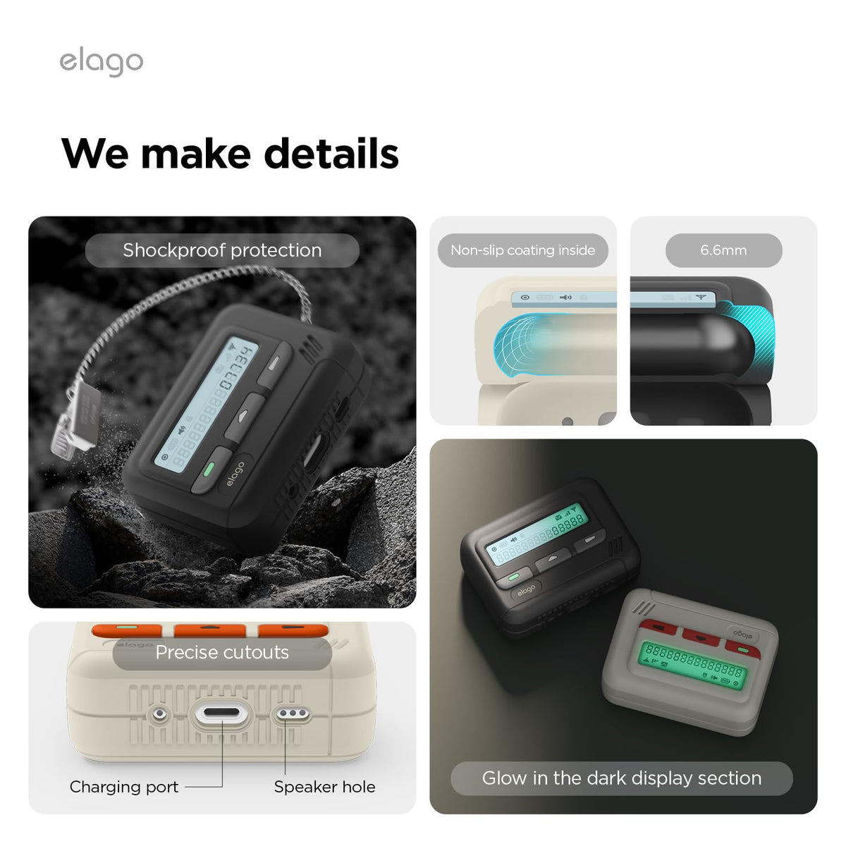 Elago Pager full protection keeps the charging case safe while you travel.