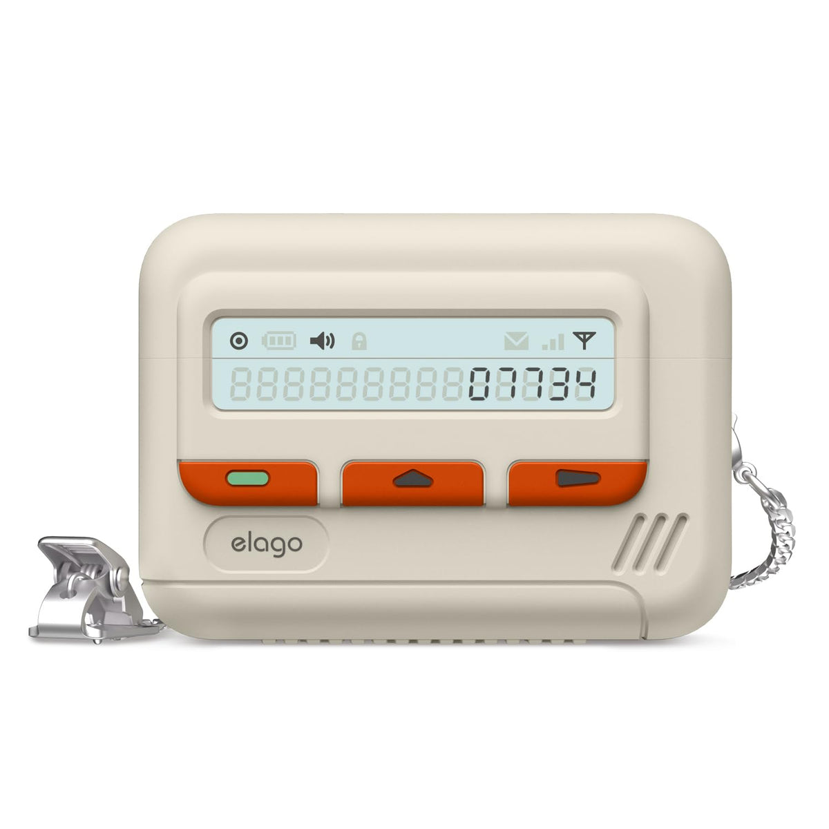 Elago Pager case for AirPods Pro 2 in white delivers reliable protection and style.