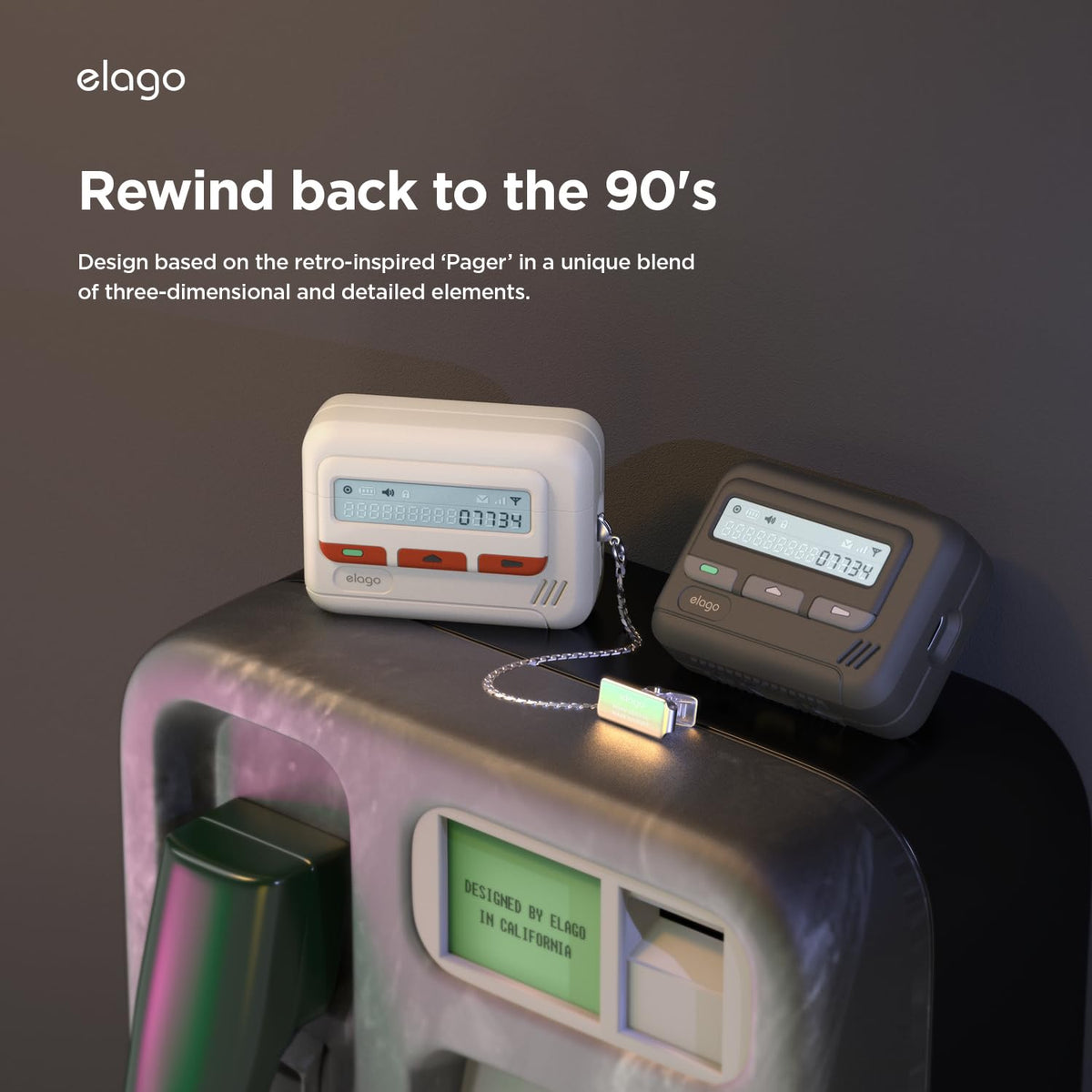 Elago Pager case includes a lanyard attachment for hands-free carrying.