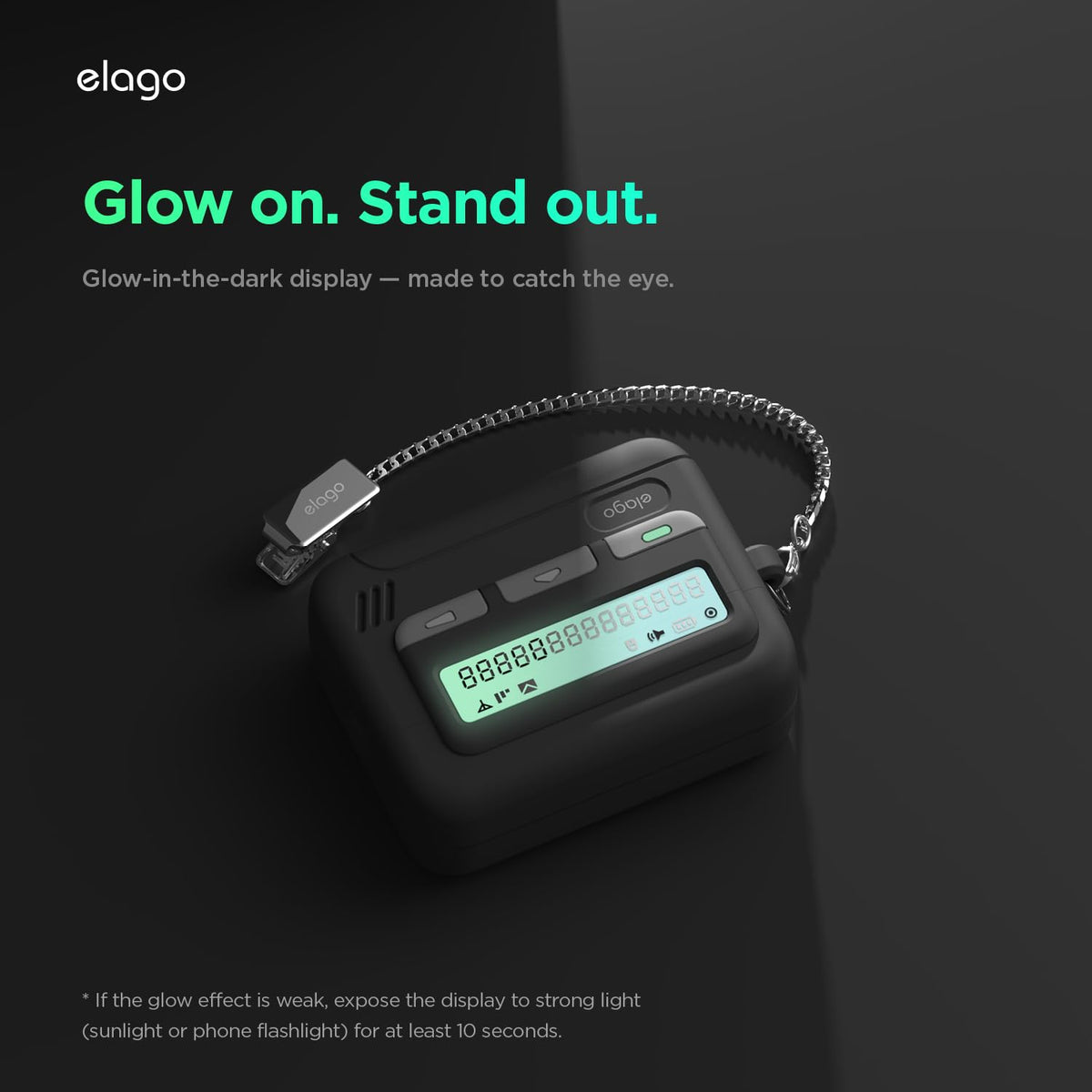 elago chain strap attached to case for secure hands-free carry