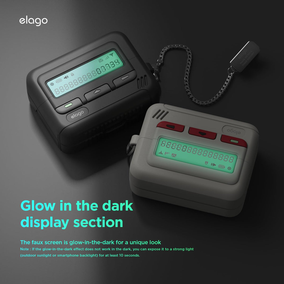 elago pager case held in hand to show compact scale and portability