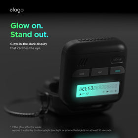 Soft-touch silicone texture highlighted on the Elago case.