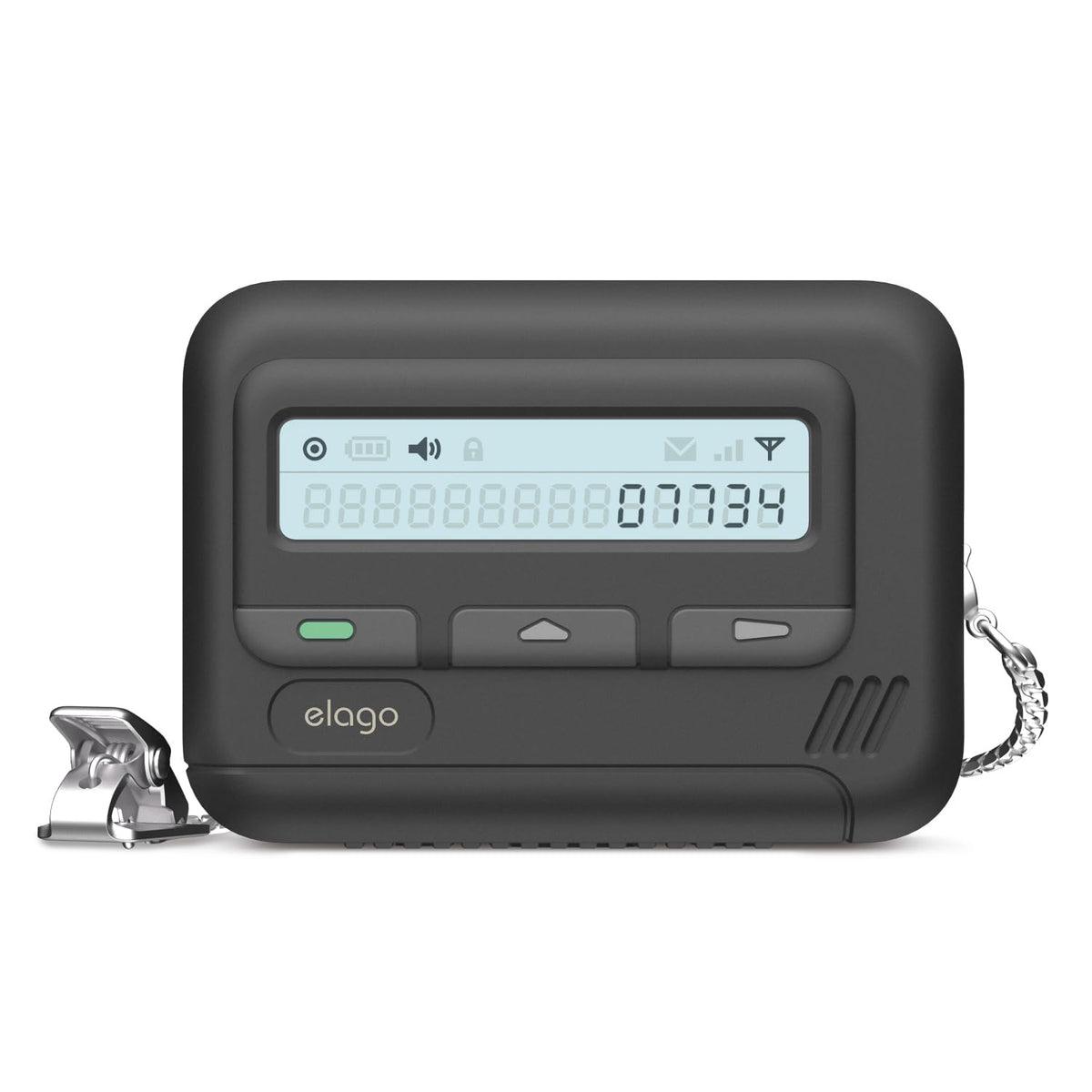 elago pager front view showing retro shape and protective fit
