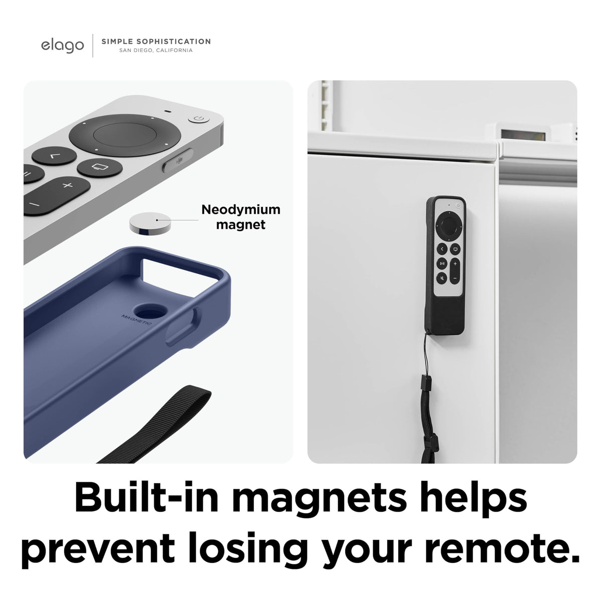 elago R1 case Apple TV Remote 2nd-gen back view with magnet