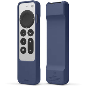 elago R1 case on Apple TV Remote 3rd-gen front view for secure grip