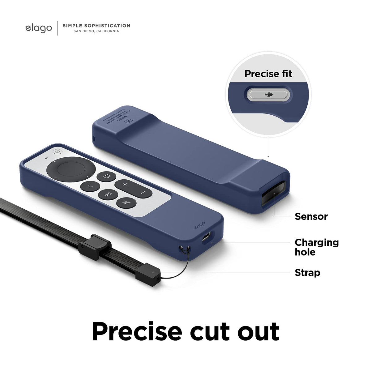 elago R1 Jean Indigo color on remote adds vibrant accent
